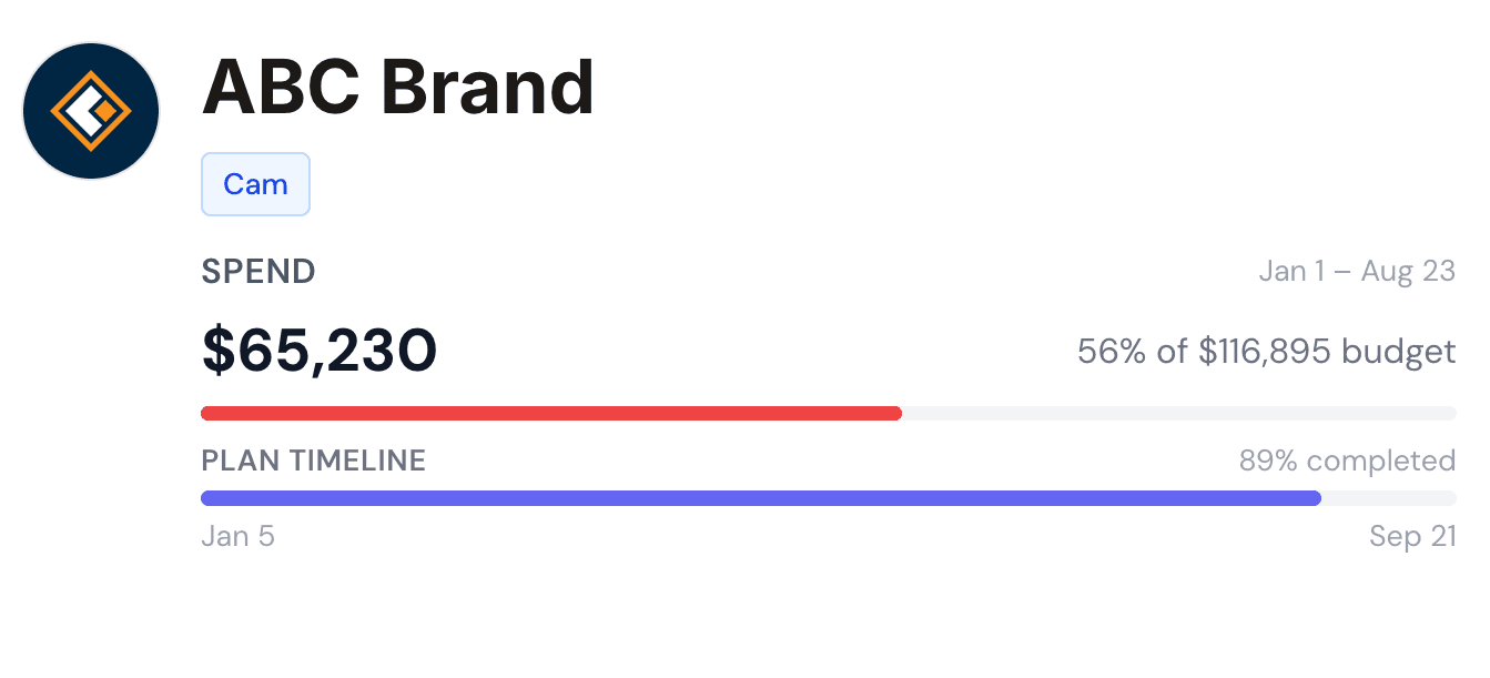 Client card showing CPA gauge within target