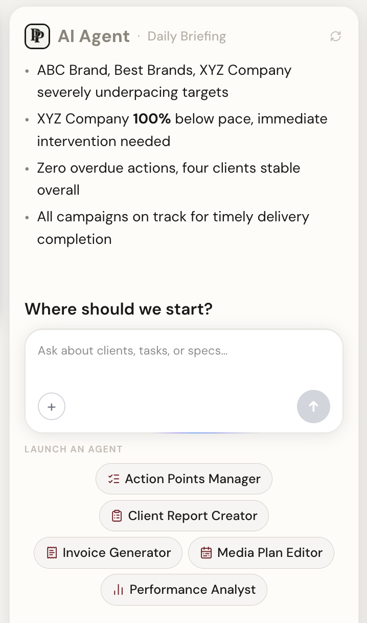 Run your workflow with AI Agents